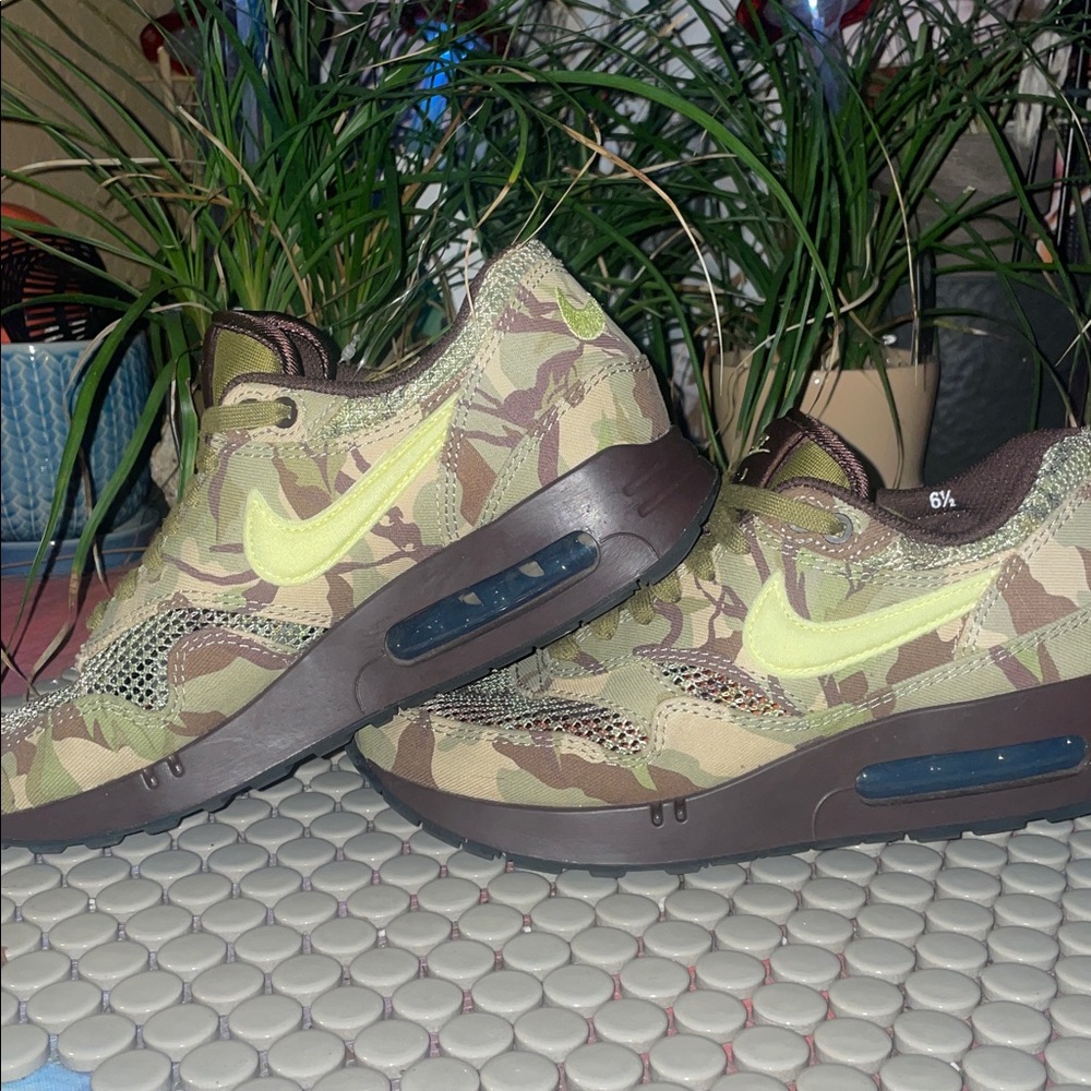 NikeAir Max 1 86 OG 'Camo Light Lemon Twist' Sz W8 (M6.5) Sz 1/2 down snug - Picture 7 of 15